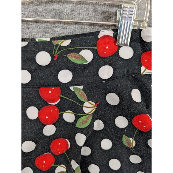 FANCYQUBE Polka Dot Cherry Print Skirt Zipper Detail Women's Feminime - Picture 3 of 16